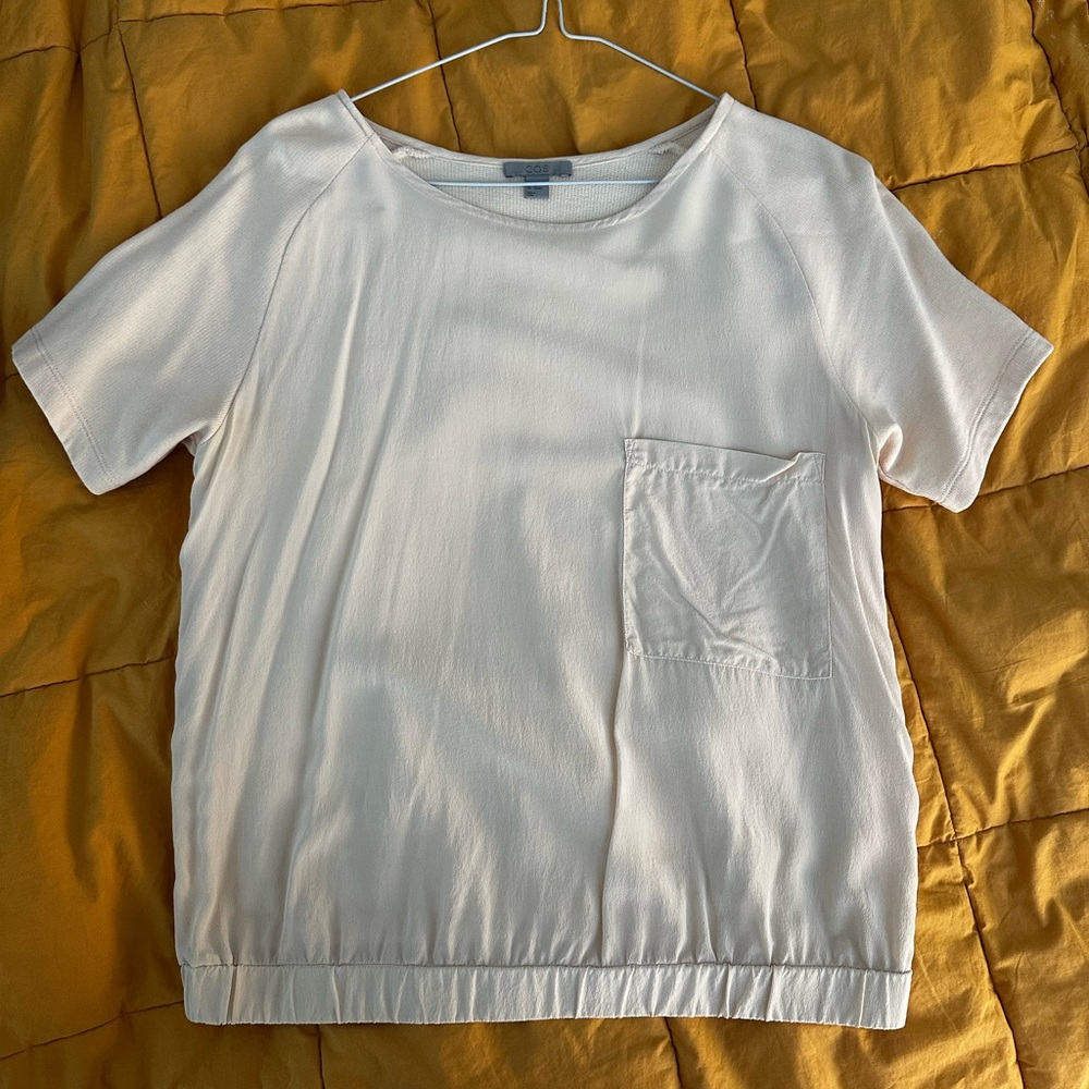 Cos Women's White Cream Top — silk and cotton